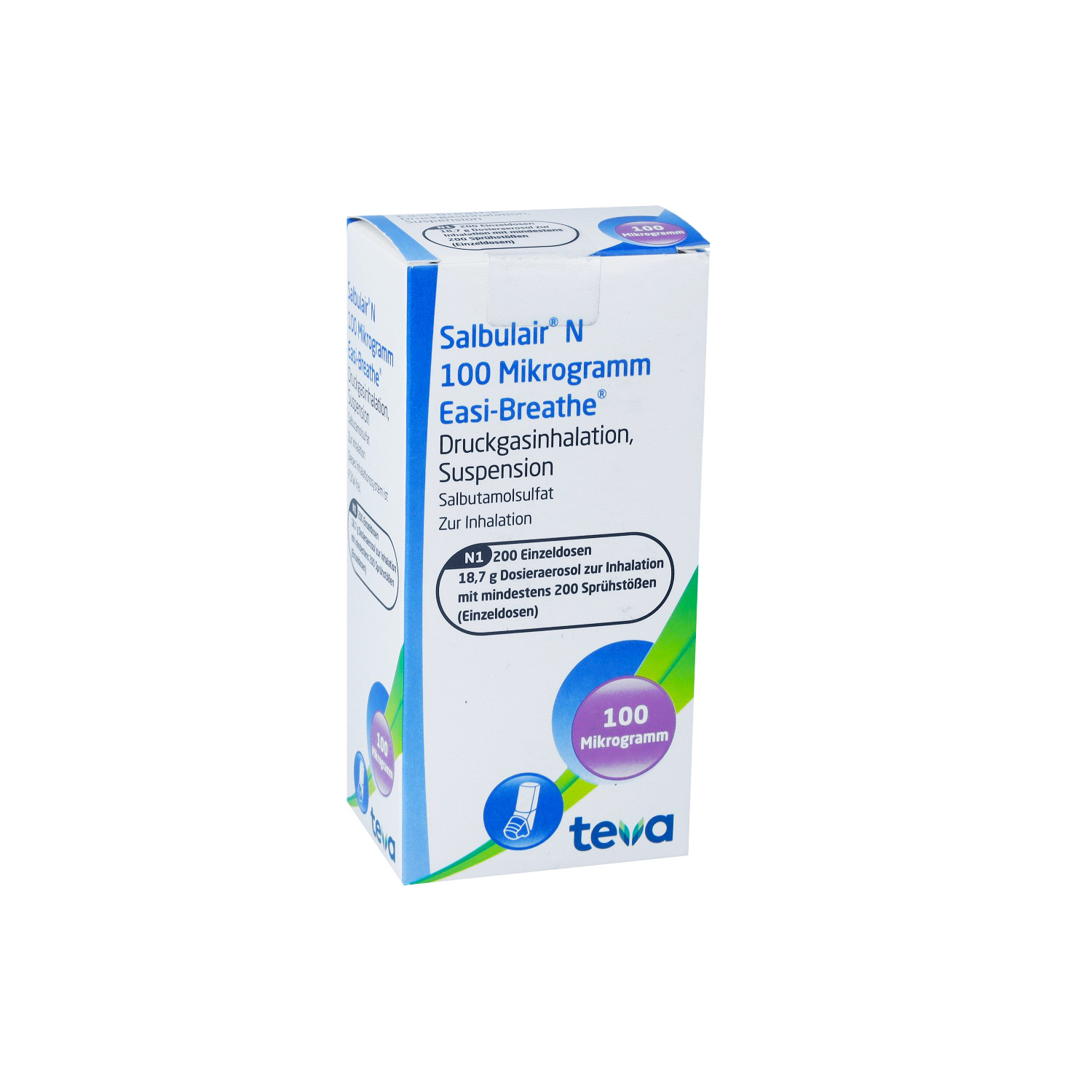 SALBULAIR N 100 μg Easi Breathe 200 Hub Dos.-Aer.