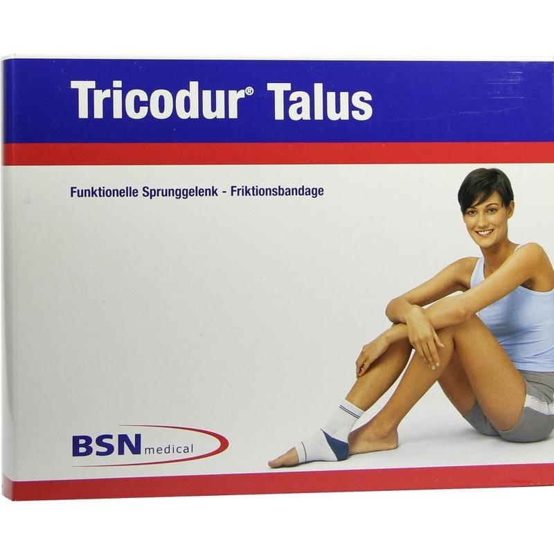 TRICODUR Talus Bandage XL links schwarz blau