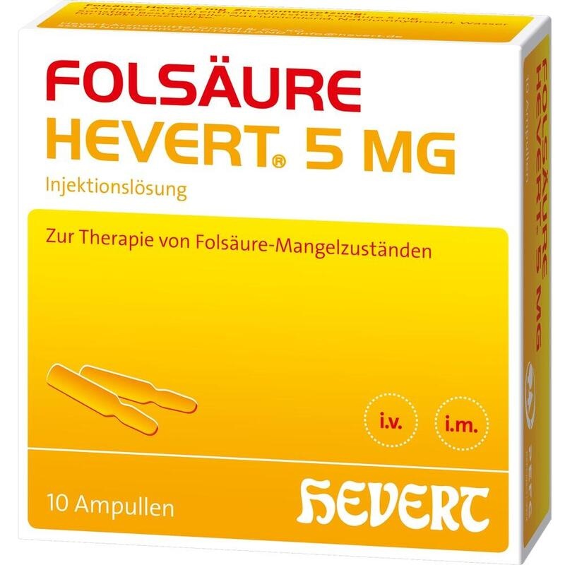FOLSÄURE Hevert 5 mg Inj.-Lösung Ampullen