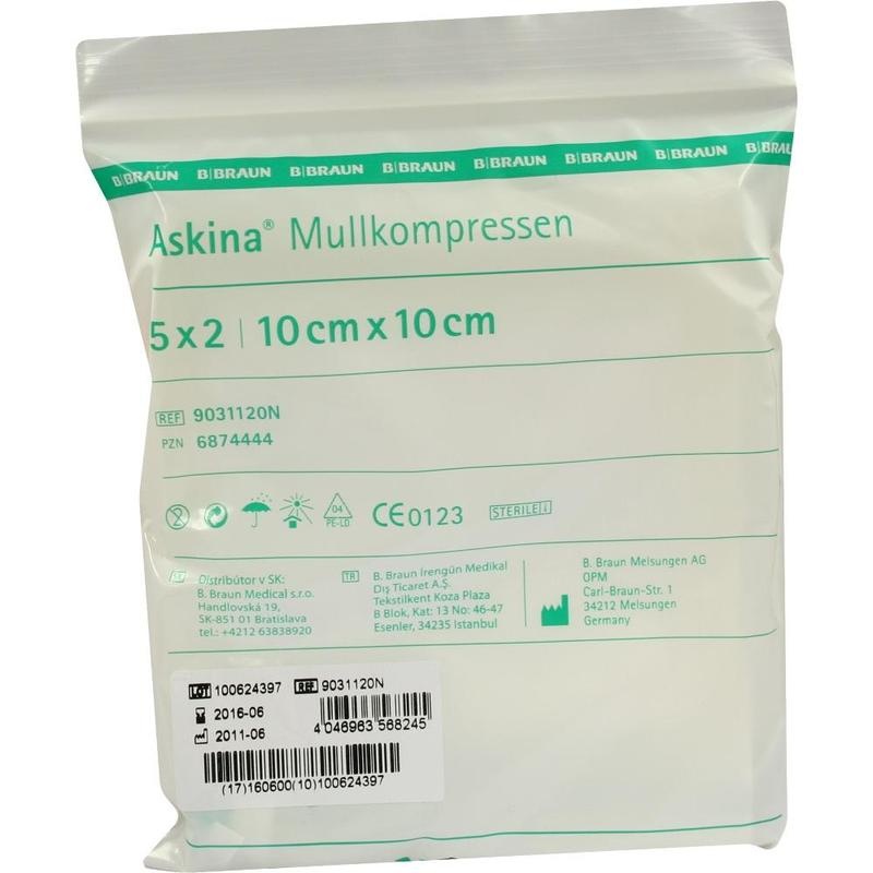 ASKINA Mullkompressen 10x10 cm steril