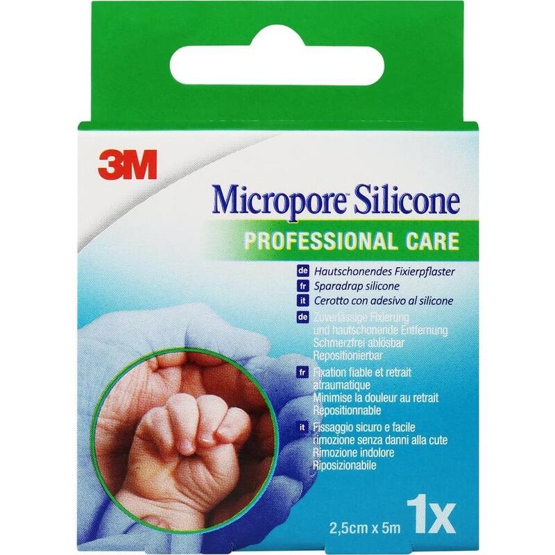SILIKONBESCHICHTETES Pflaster 2,5 cmx5 m Rolle