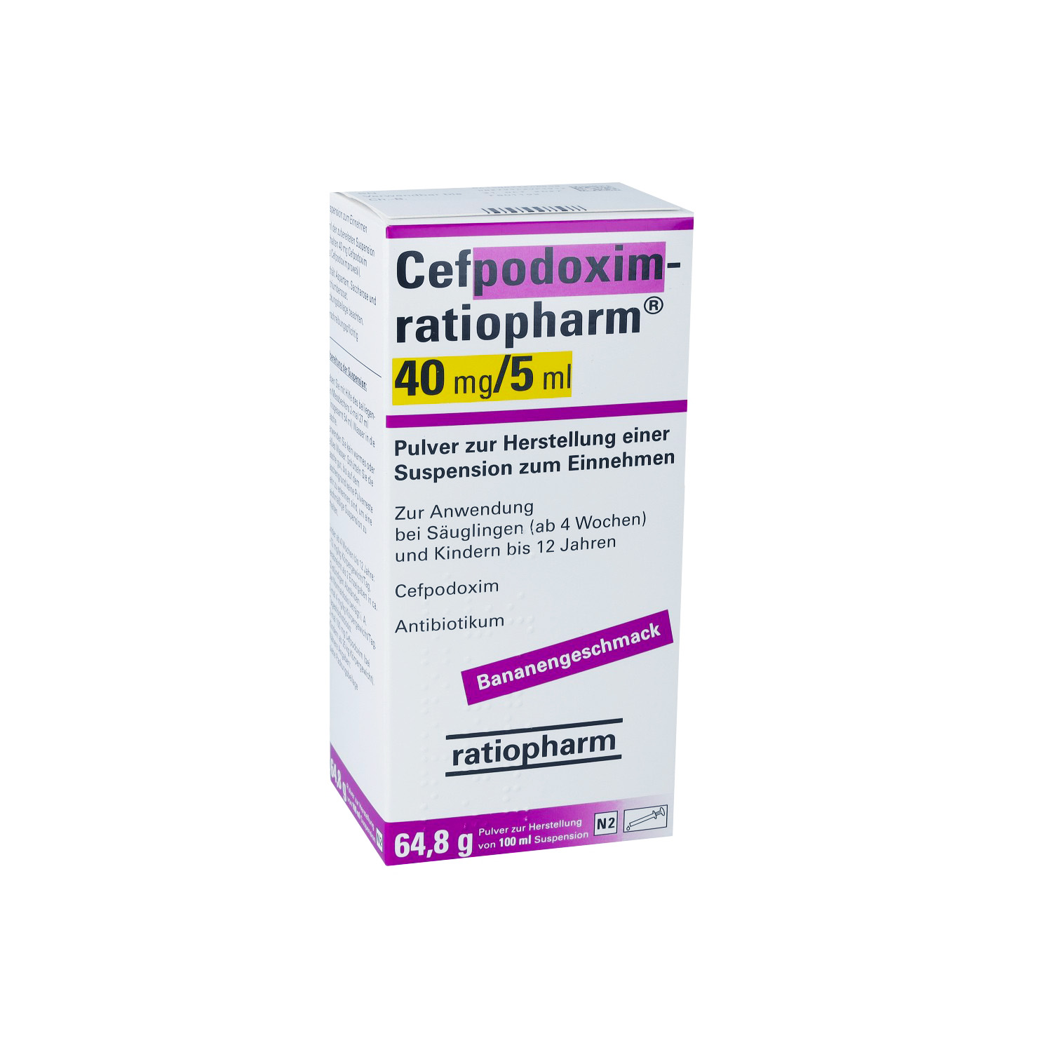 CEFPODOXIM-ratiopharm 40 mg/5 ml TS Plv.Sus.-Hst.