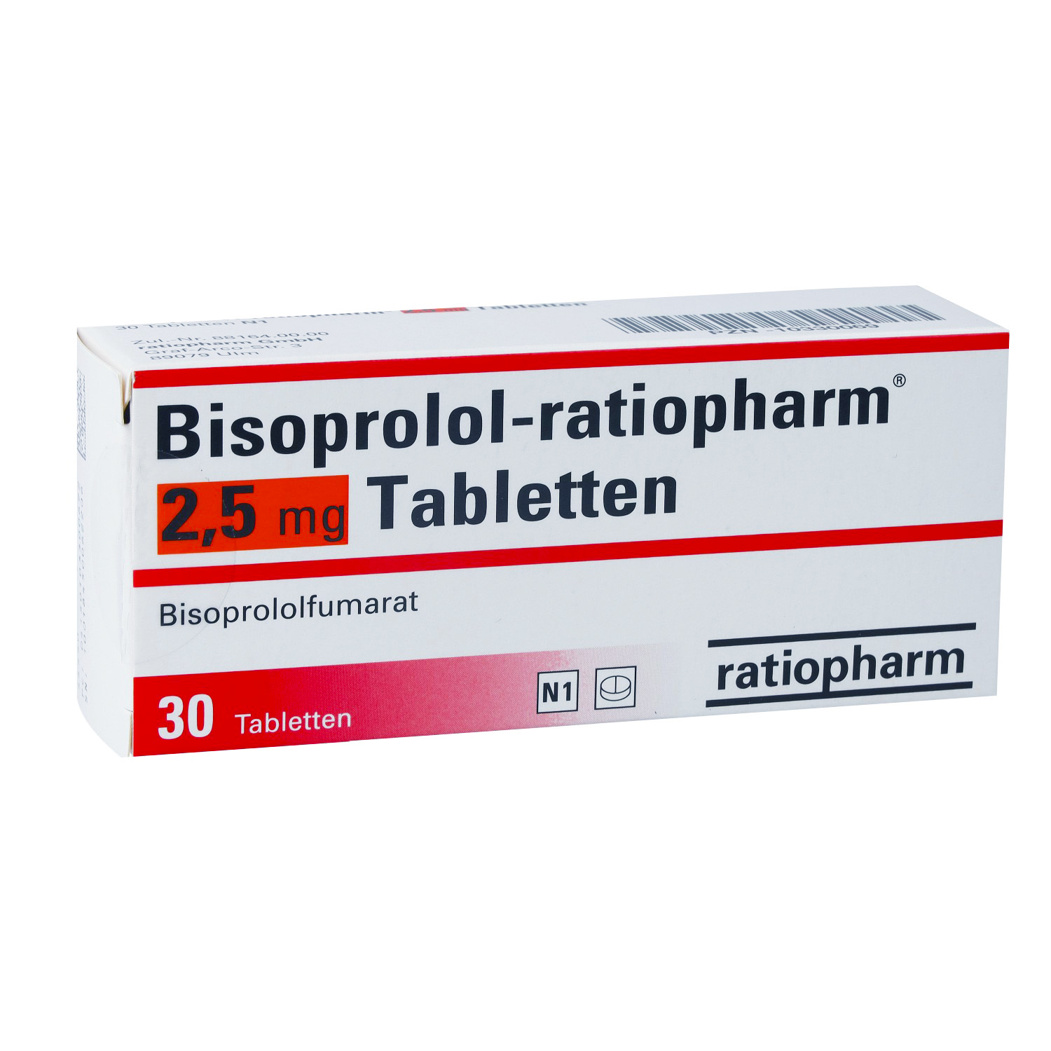 BISOPROLOL-ratiopharm 2,5 mg Tabletten