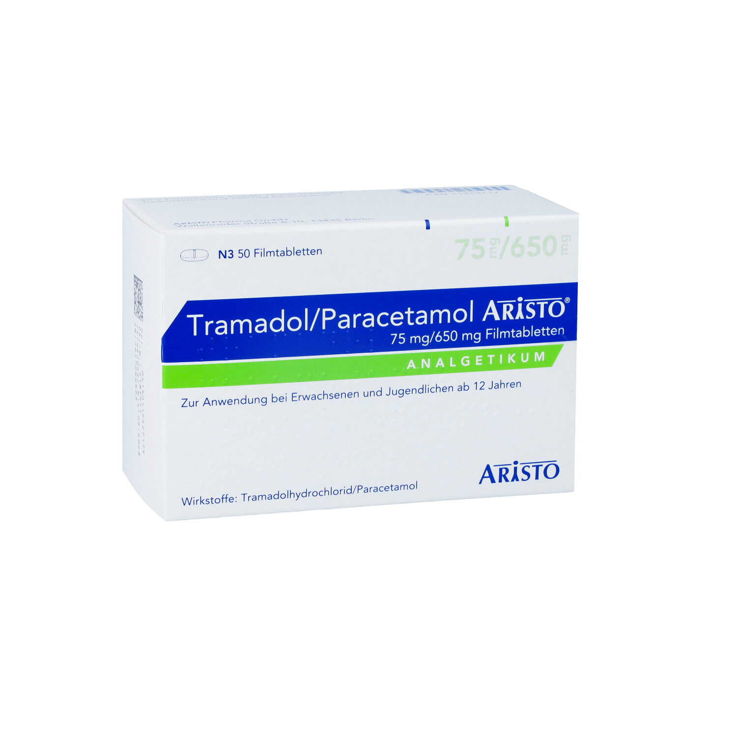 TRAMADOL/Paracetamol Aristo 75 mg/650 mg Filmtabl.
