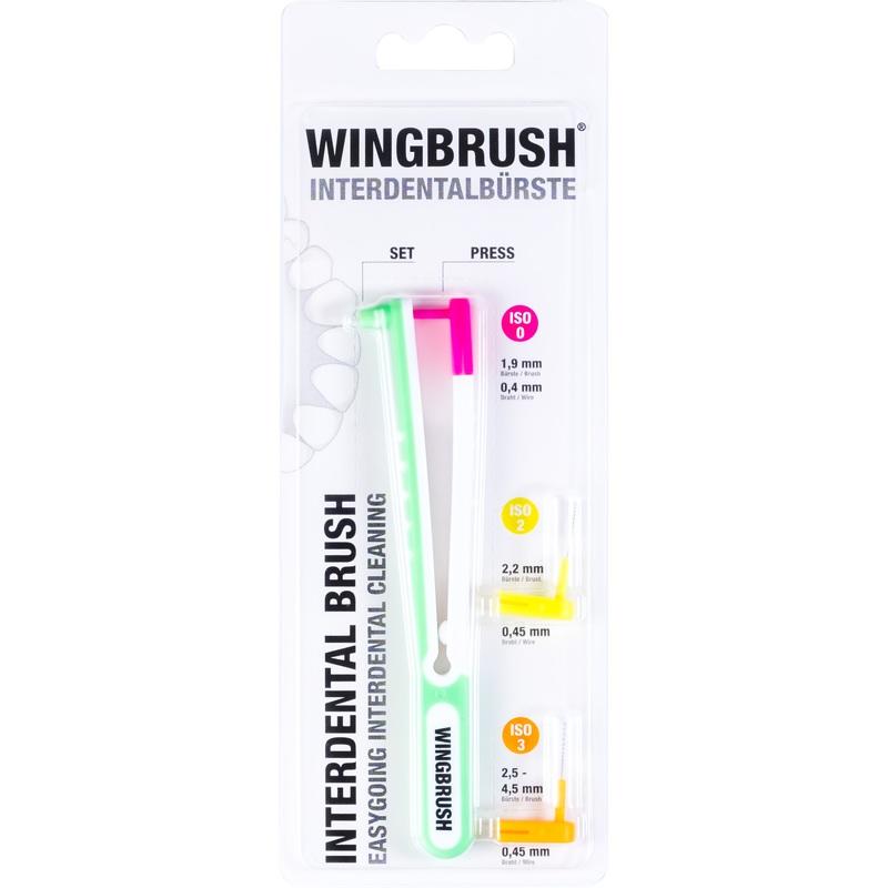 WINGBRUSH Starter-Set Halter m.3 Bürsten