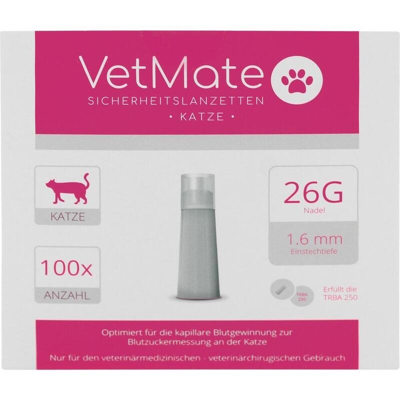 VETMATE Sicherheitslanzetten 26 G 1,6 mm Katze