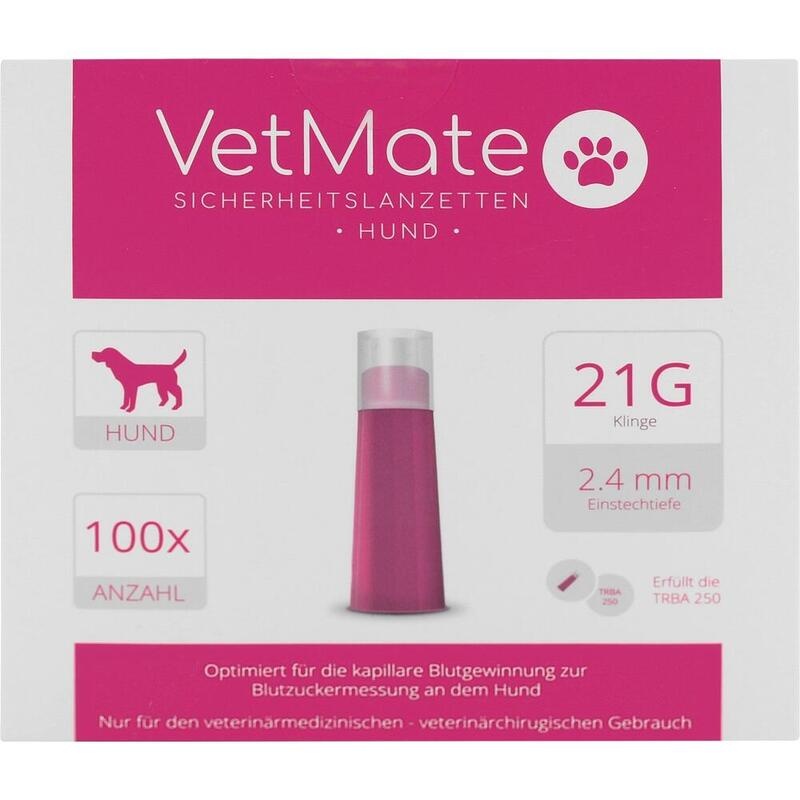 VETMATE Sicherheitslanzetten 21 G 2,4 mm Hund