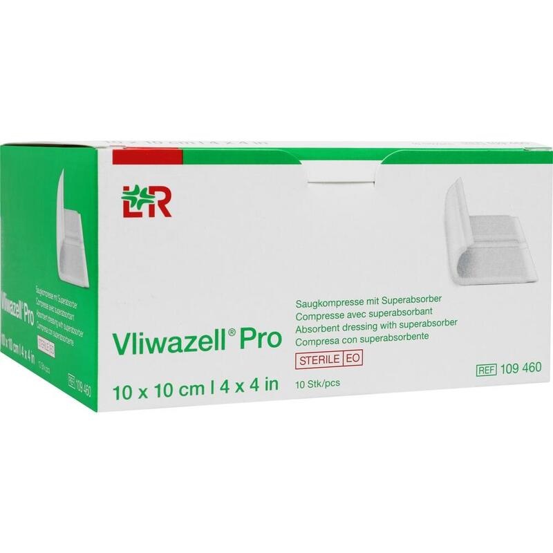 VLIWAZELL Pro superabsorb.Kompr.steril 10x10 cm