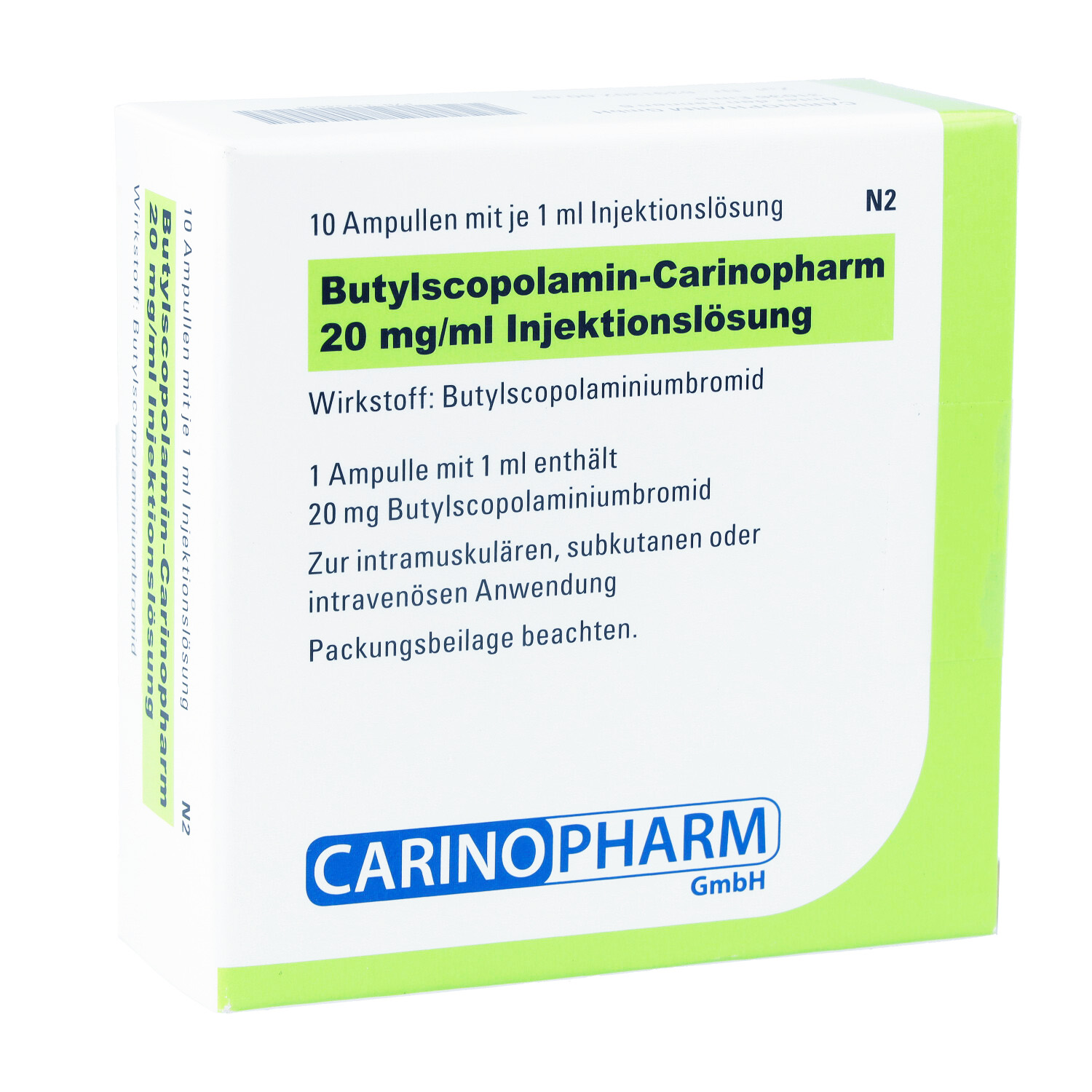 BUTYLSCOPOLAMIN-Carinopharm 20 mg/ml Inj.-Lsg.Amp.
