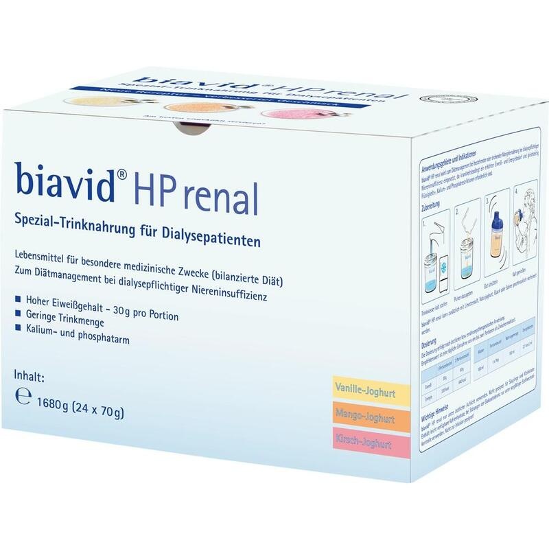 BIAVID HP renal Misch Vanille-Mango-Kirsch-Jog.Plv