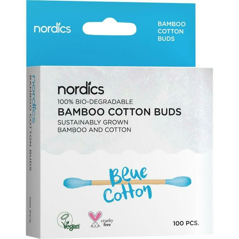 BIO KOSMETIKSTÄBCHEN Bambus Baumwolle blau Nordics