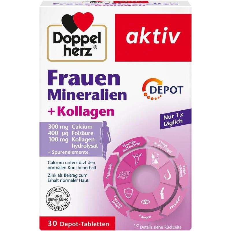 DOPPELHERZ Frauen Mineralien+Kollagen Depot Tabl.