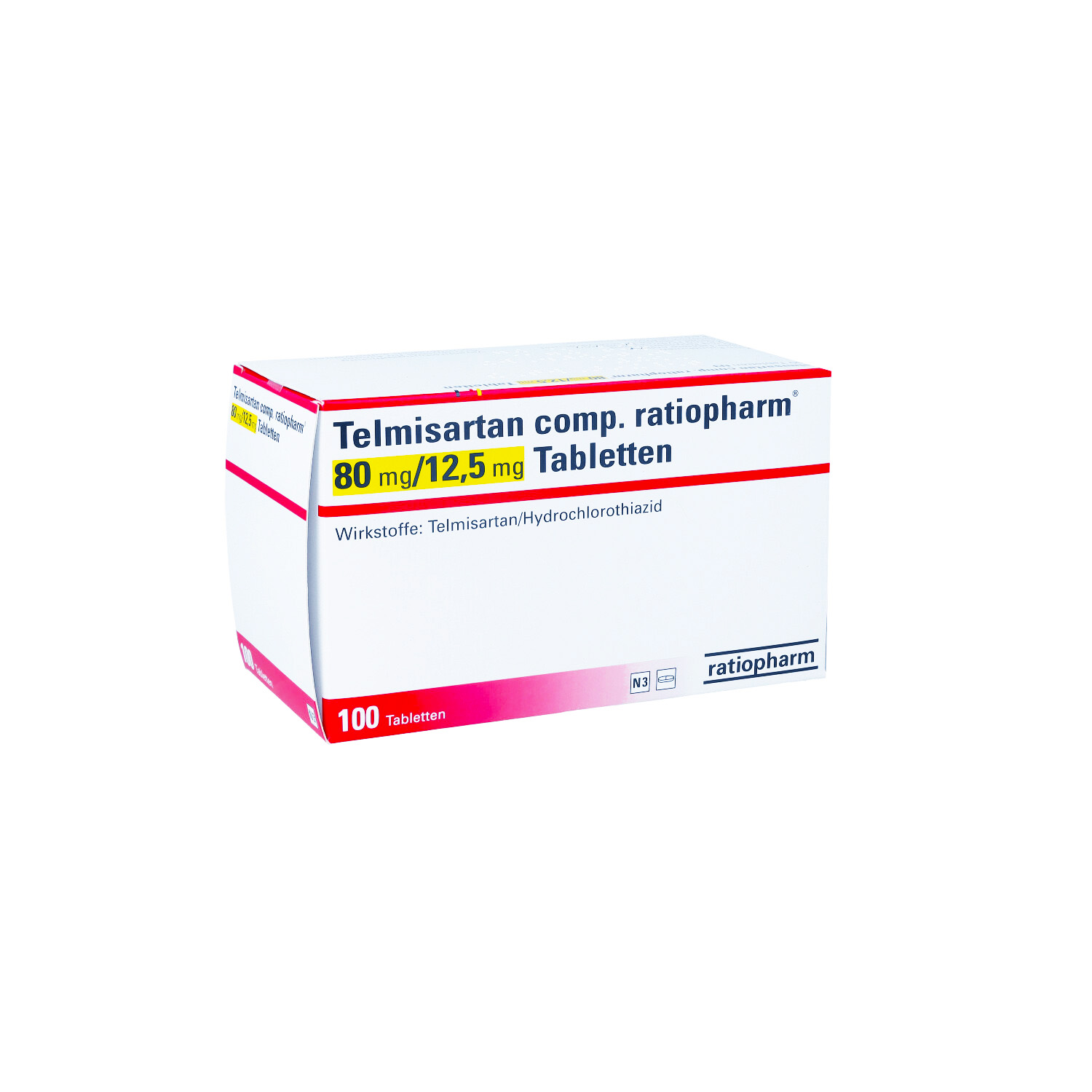 TELMISARTAN comp.ratiopharm 80 mg/12,5 mg Tabl.