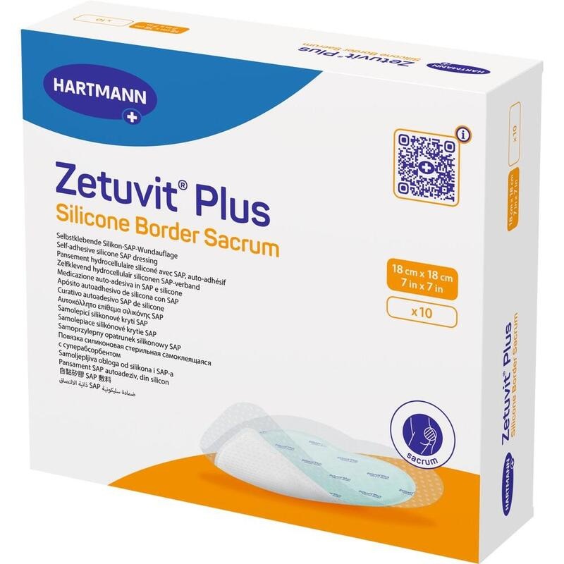 ZETUVIT Plus Silicone Border steril Sacrum 18x18cm
