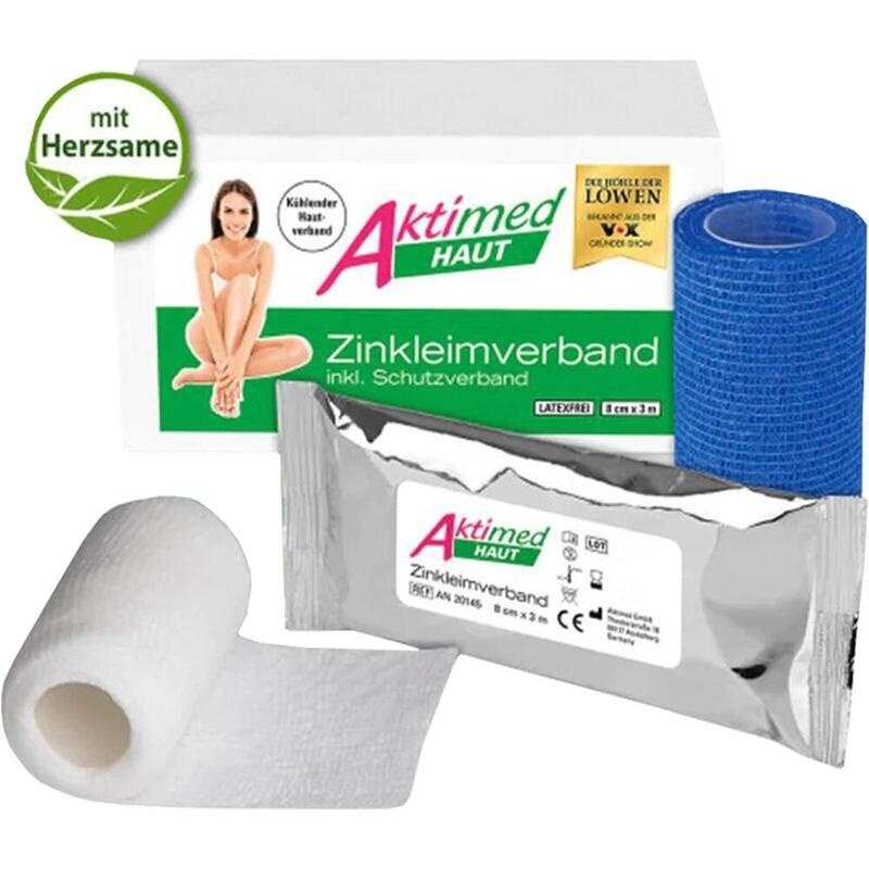 AKTIMED Zinkleimverb.HAUT m.Schutzverb.8 cmx3 m