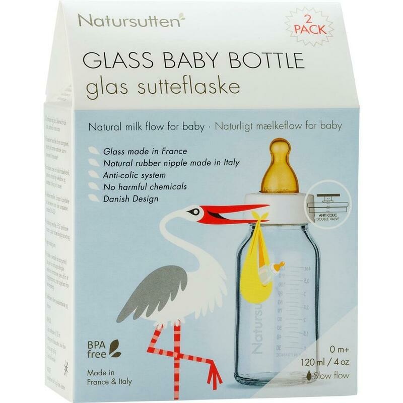 BABYFLASCHEN 120 ml m Anti-Kolik-Ventil Natursutt.