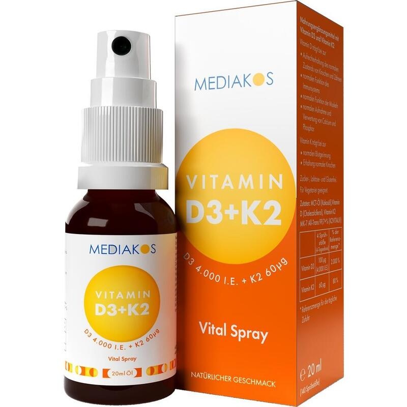 VITAMIN D3+K2 4000 I.E. 60 μg Mediakos Vital Spray