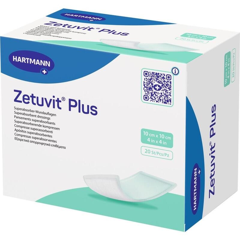 ZETUVIT Plus extrastarke Saugkompr.steril 10x10 cm