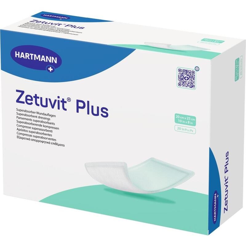ZETUVIT Plus extrastarke Saugkompr.steril 20x25 cm