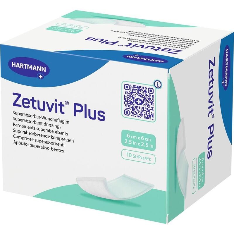 ZETUVIT Plus extrastarke Saugkompr.steril 6x6 cm