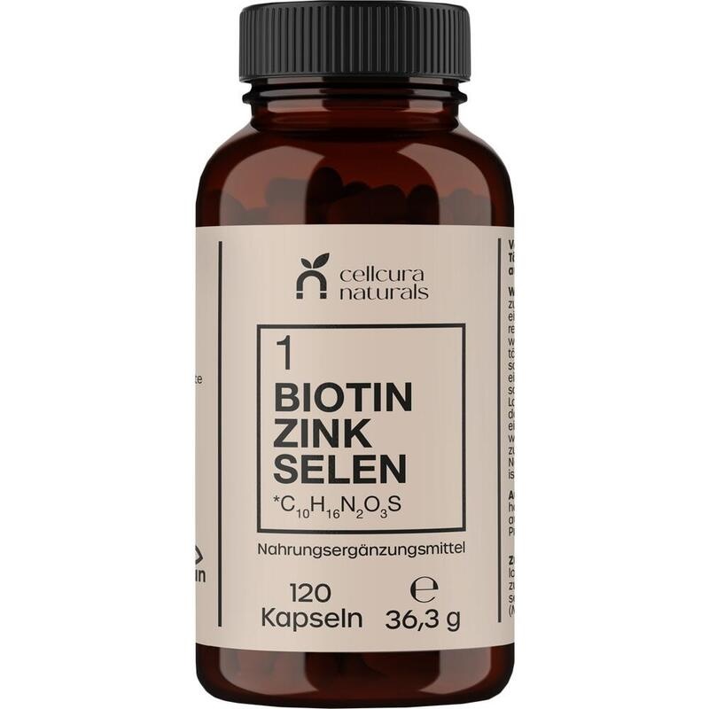 CELLCURA Naturals Biotin Zink Selen vegan Kapseln