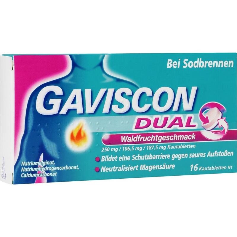 GAVISCON DUAL Waldfrucht 250mg/106,5mg/187,5mg KTA