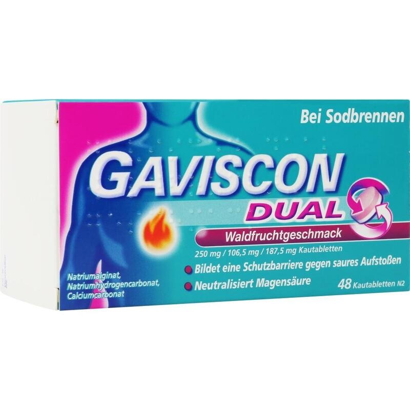 GAVISCON DUAL Waldfrucht 250mg/106,5mg/187,5mg KTA